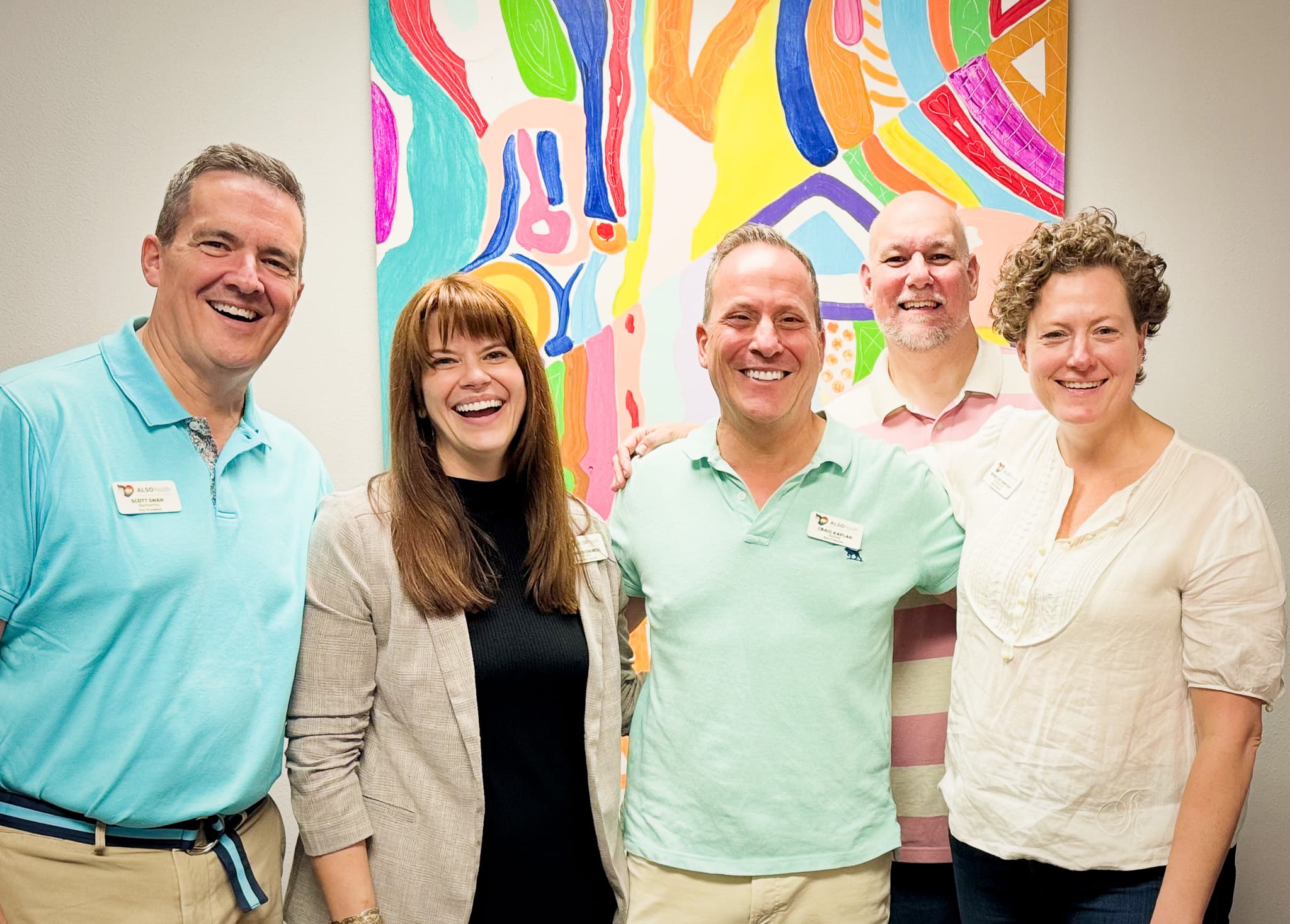 L-r: Former Board Member Scott Swan, Executive Director Annie Berkness, Former Board Member, Craig Kaplan, Youth Programs Manager Jamie Smith and Board Vice President Renee Autumn Ray.